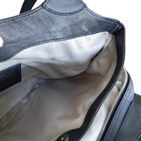 Authentic Coach Lexi Navy Graphite Leather Shoulder Handbag - Picture 15 of 15